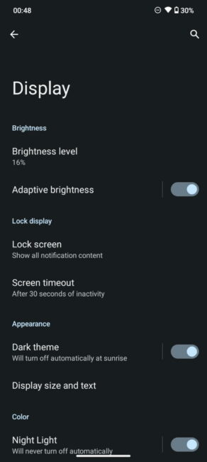 Ekranet Moto Android