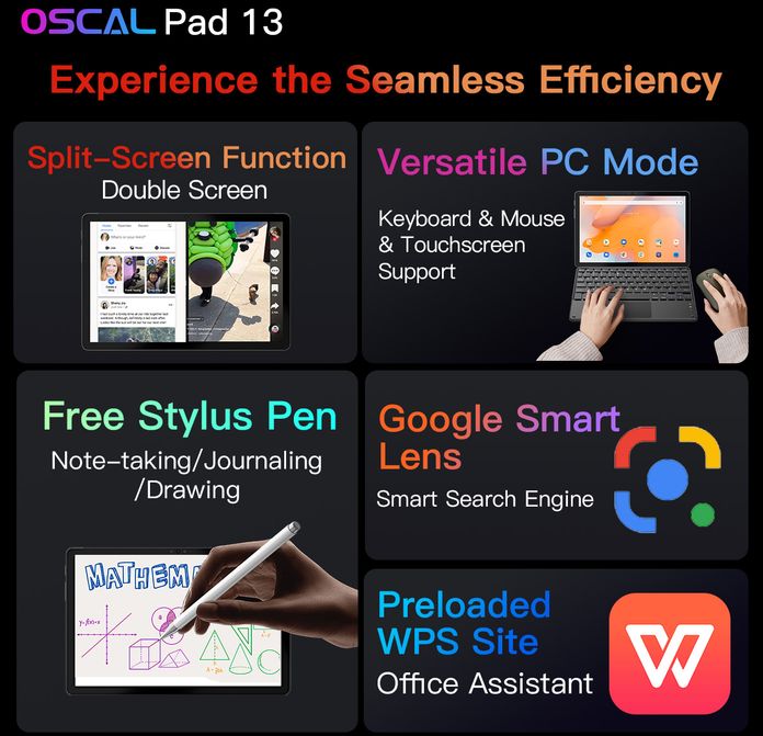 Tablet Oscal Pad 13 disajikan: diskon dan hadiah pada kesempatan pemutaran perdana dunia