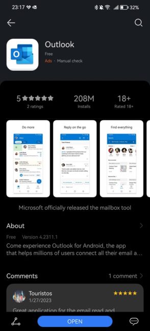 Microsoft-apps in AppGallery