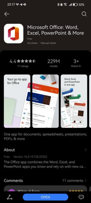 Microsoft Apps in AppGallery