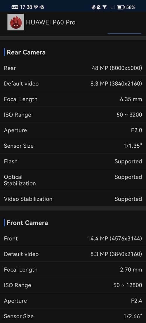Huawei P60 Pro AnTuTu upplýsingar