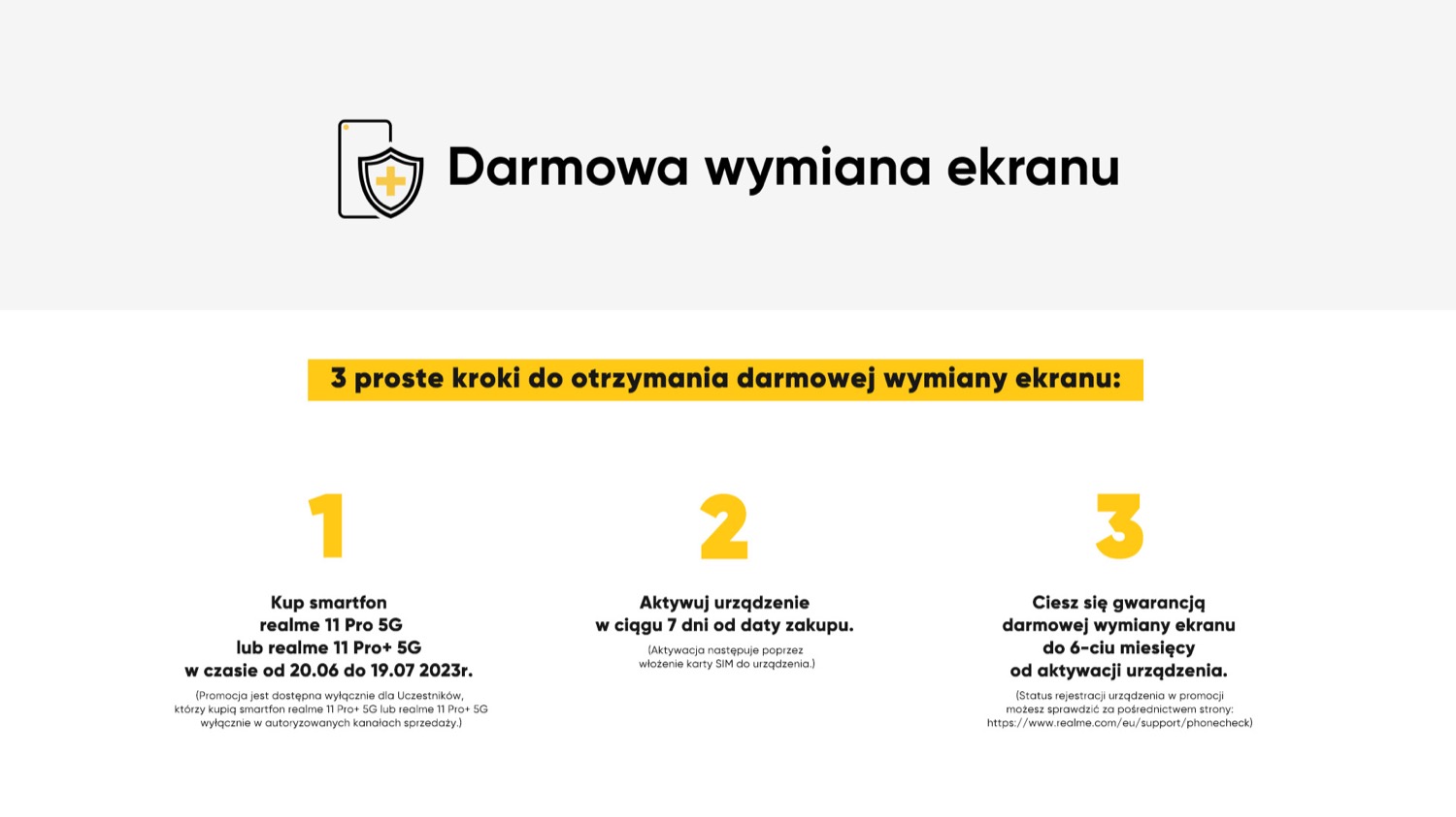 realme oferuje bezpłatną wymianę ekranu