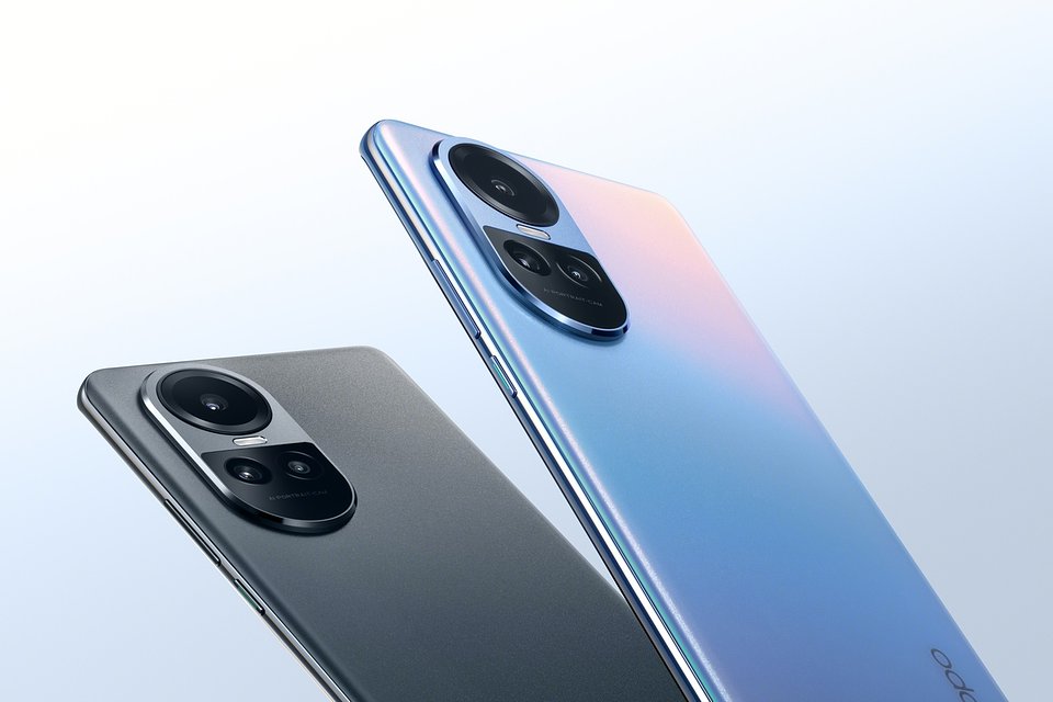 OPPO Reno10 5G: gwiezdny szary (Silvery Gray) i niebieski (Ice Blue)