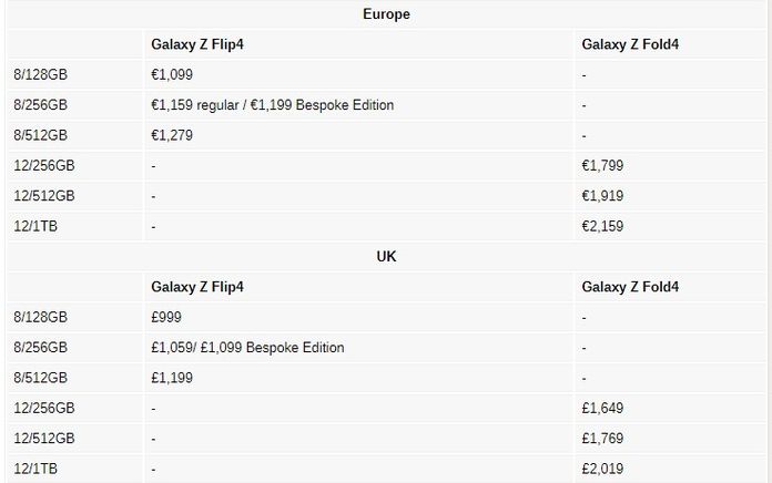 Samsung Galaxy Fold4 Flip4 Samsung Galaxy Fold4 Flip4