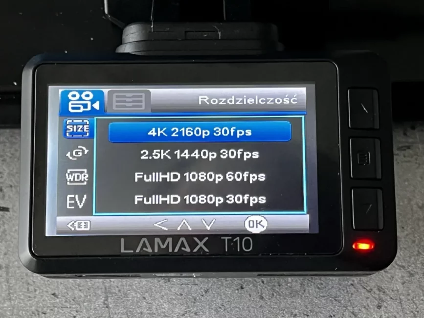 Lamax T10 menu