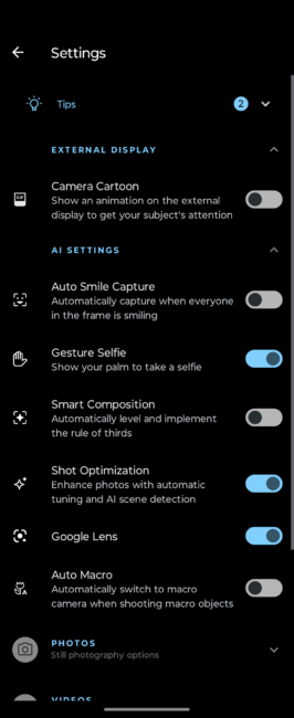 Moto UI cam