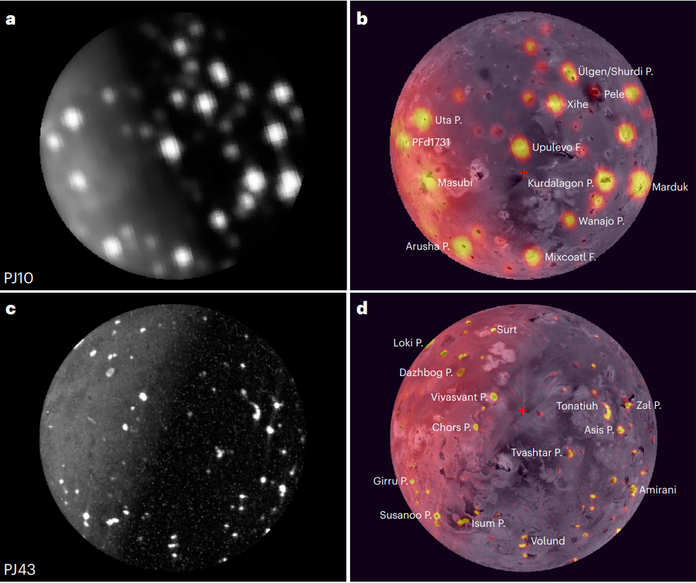 Вчені створили першу карту діючих вулканів на супутнику Юпітера Іо