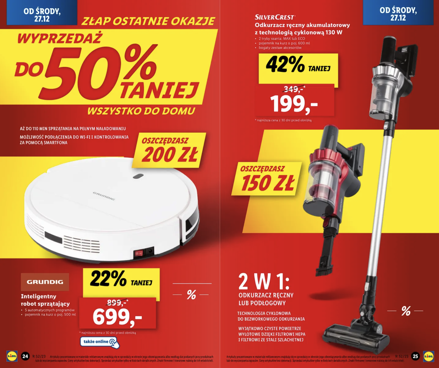 Inteligentne odkurzacze w LIDLu – świąteczne rabaty do 50%! Inteligentne odkurzacze w LIDLu – świąteczne rabaty do 50%!