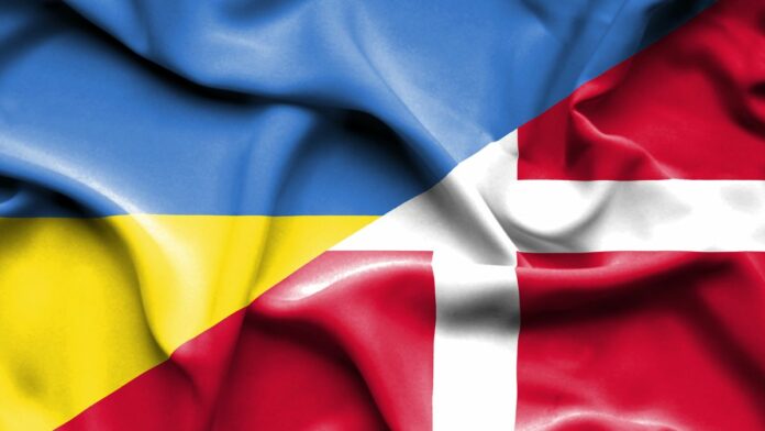 Denmark And Ukraine Flags