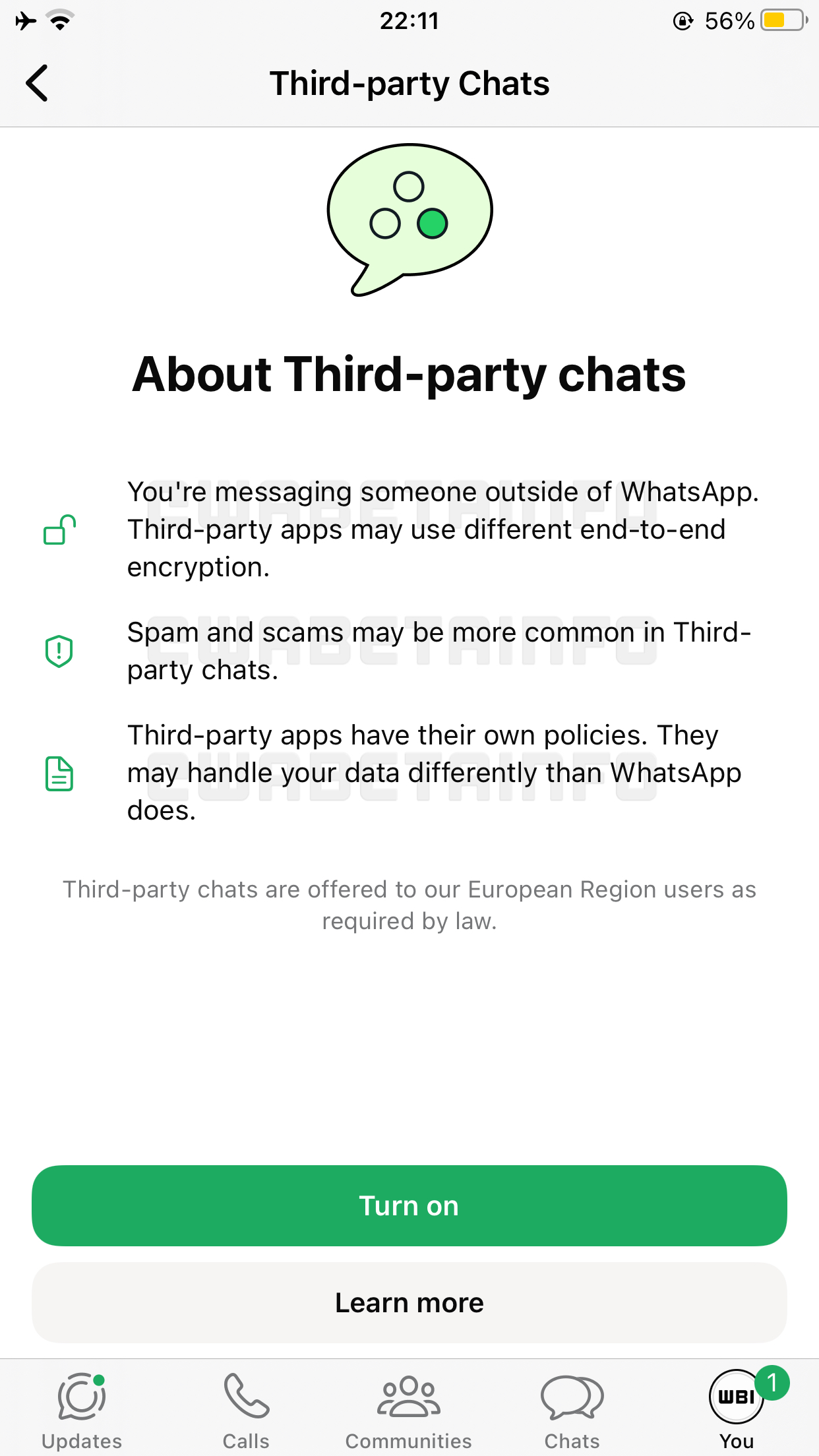 WhatsApp third-party chat