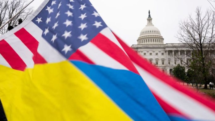 USA and Ukraine Flags