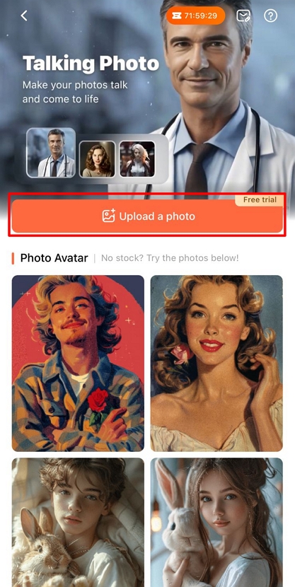 open talking photo feature ios