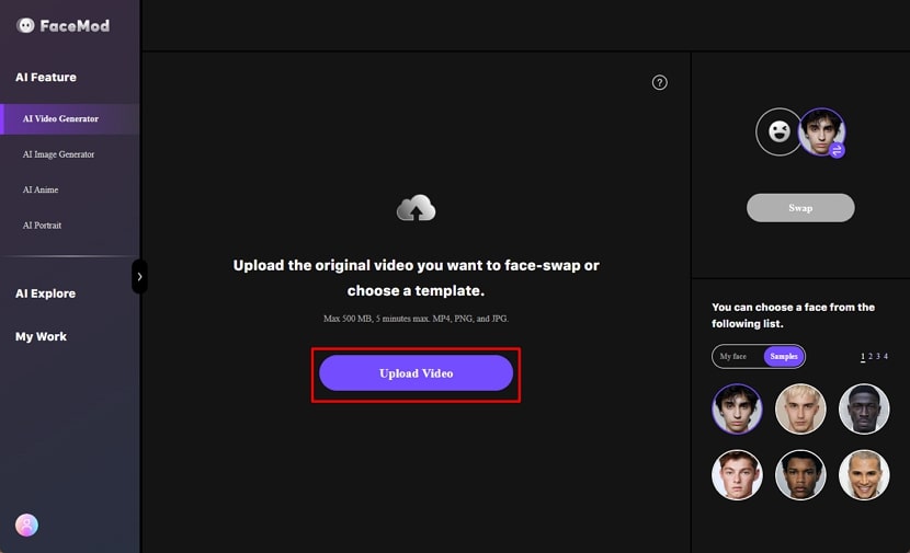 use upload video button