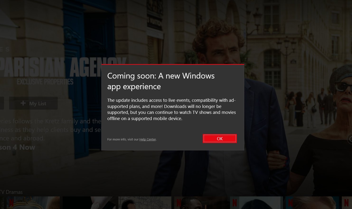 Netflix app for Windows