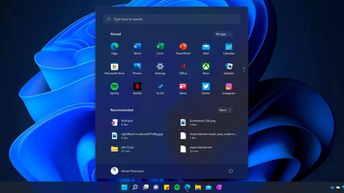 Windows 11 Start menu