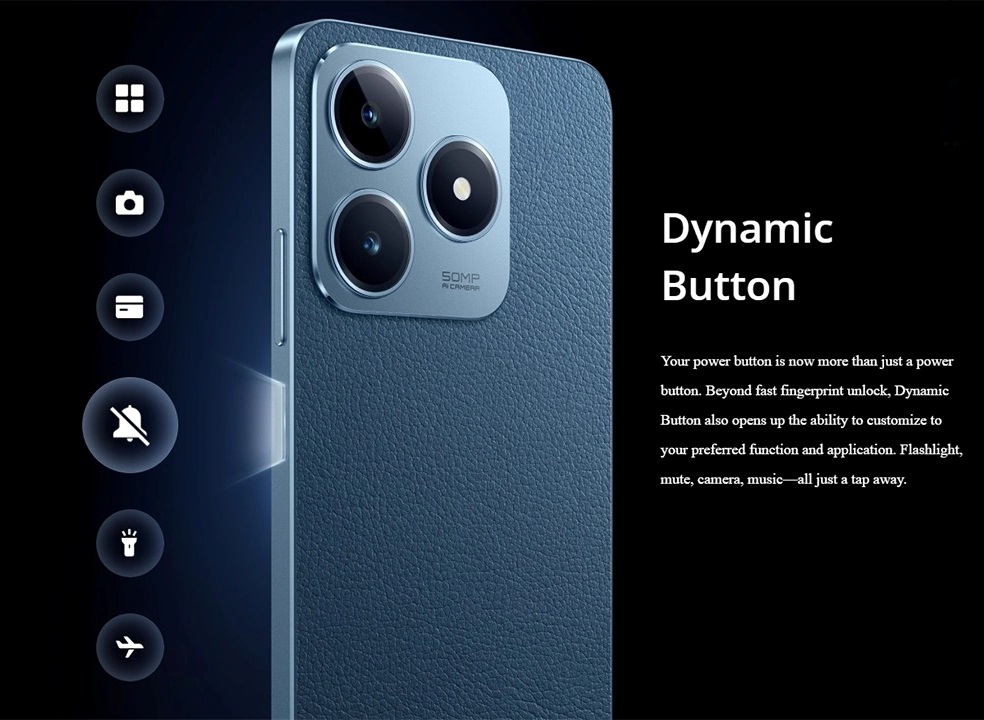 realme C63 dynamic button