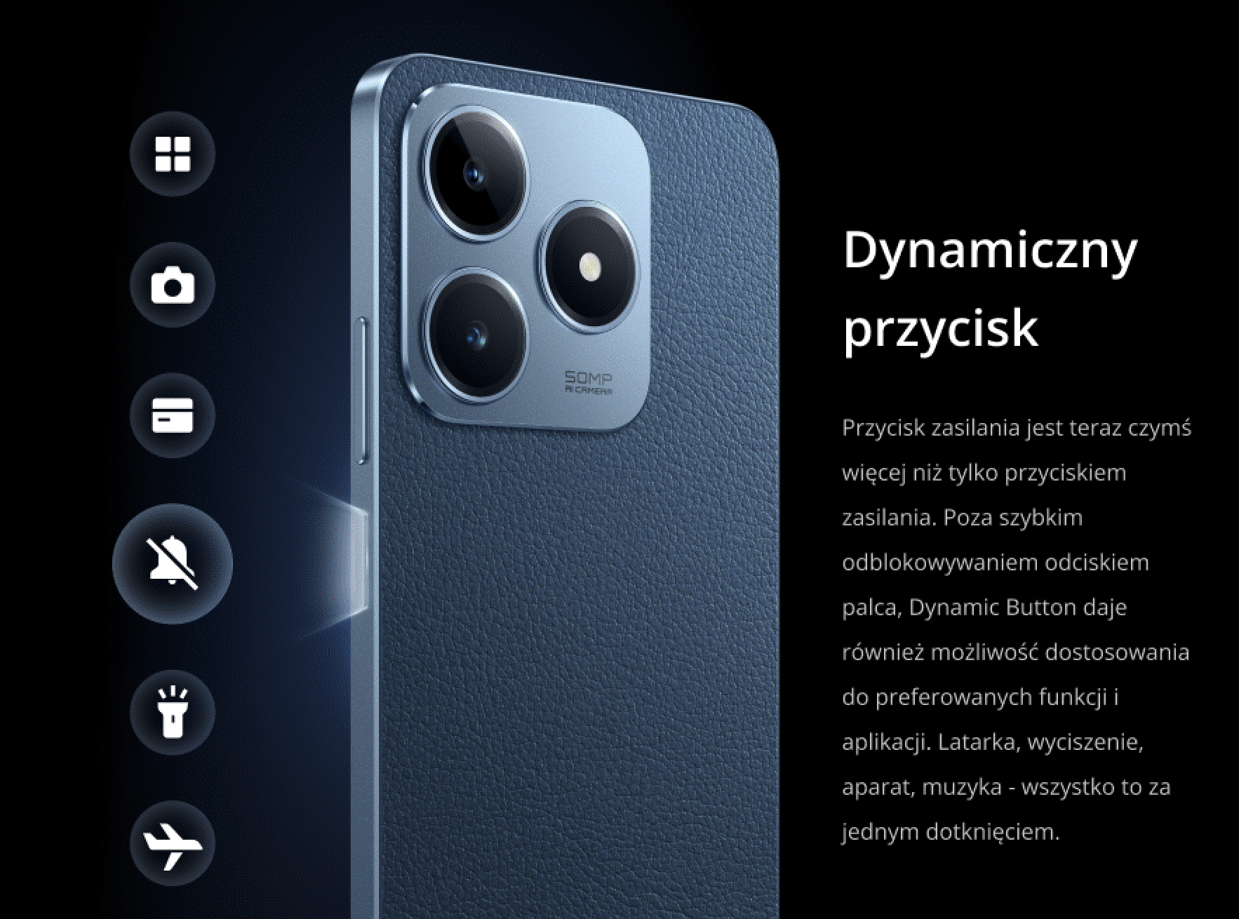 realme C63 - dynamiczny przycisk