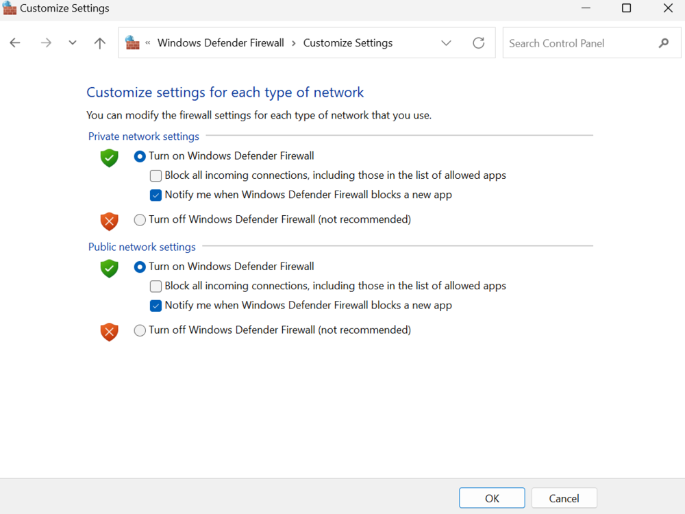 Windows Defender Firewall