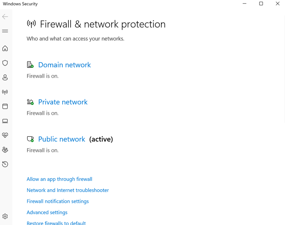 Windows Defender Firewall