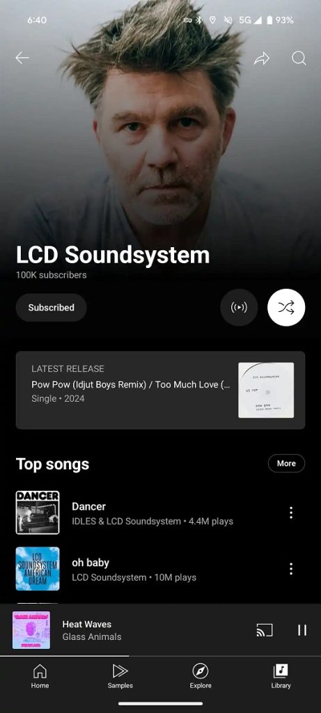 YouTube Music redesign