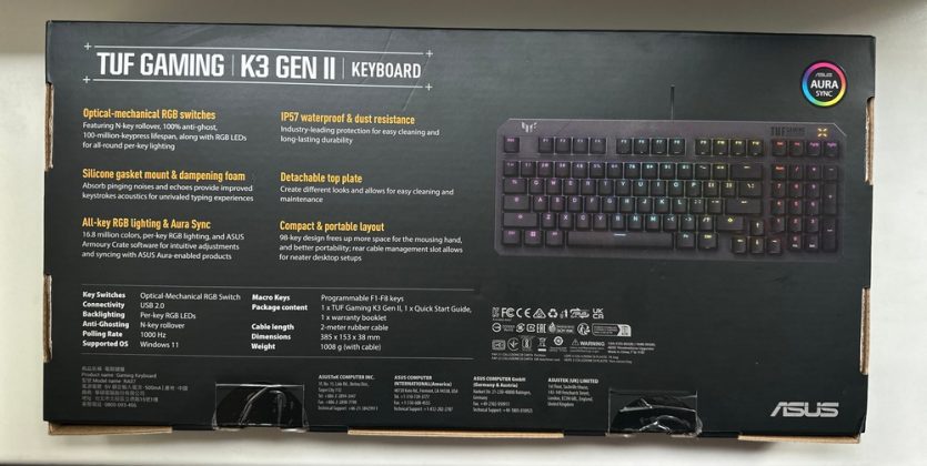 ASUS TUF Gaming K3 Gen II