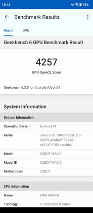 Cubot MAX 5 benchmarks