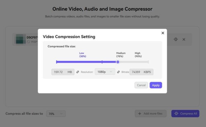 Video Compression Setting