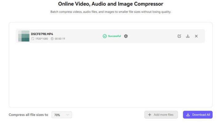 Online Video, Audio and Image Compressor