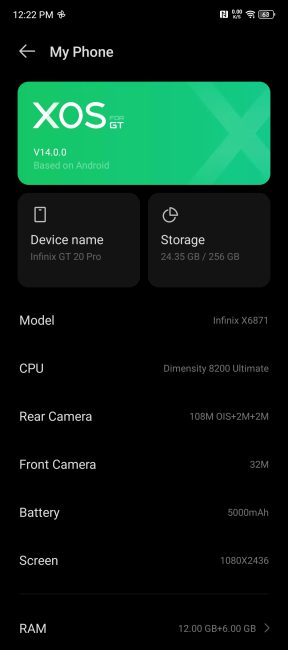 Infinix GT 20 Pro