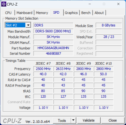 Acer Nitro 50 R5-7600 CPU-Z