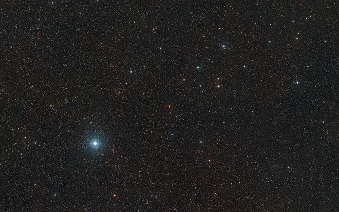 Widefield image of the sky around Barnard’s Star showing its motion