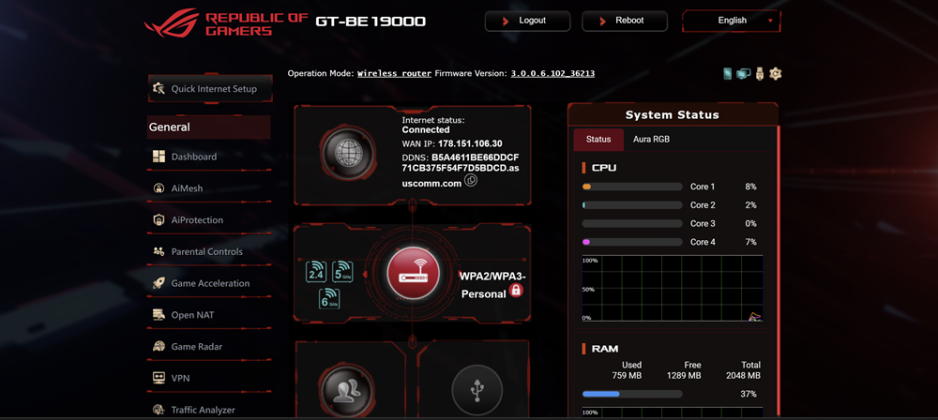 ASUS ROG Rapture GT-BE19000