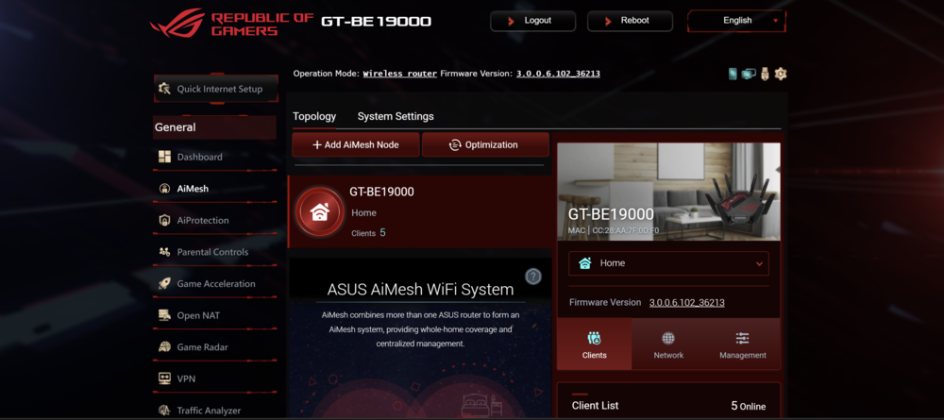 ASUS ROG Rapture GT-BE19000