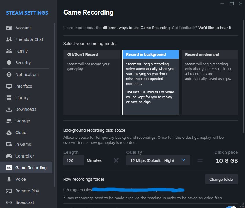 Steam Game Recording