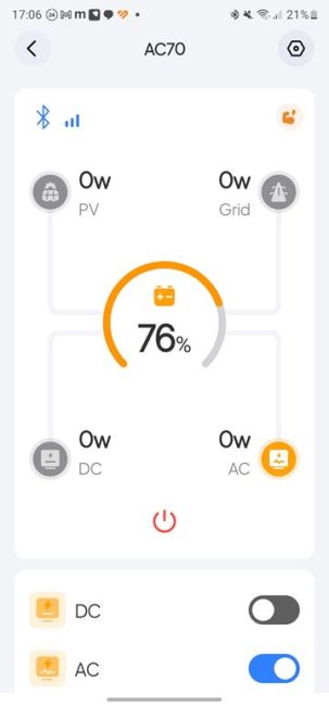 BLUETTI AC70 - Mobile App