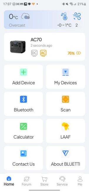 BLUETTI AC70 - Mobile App