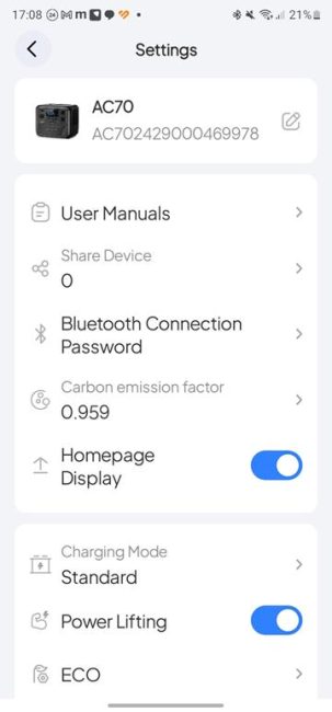 BLUETTI AC70 - Mobile App