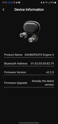 SoundPEATS Engine4: PeatsAudio App