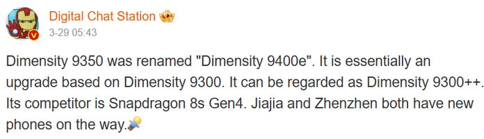 Dimensity 9400e Dimensity 9400e