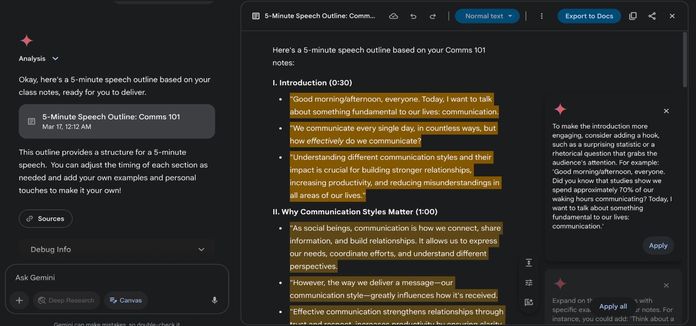Google Gemini Canvas