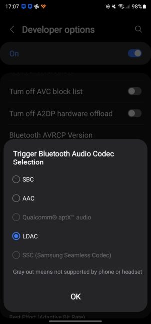 SoundPEATS Engine4 - Bluetooth settings