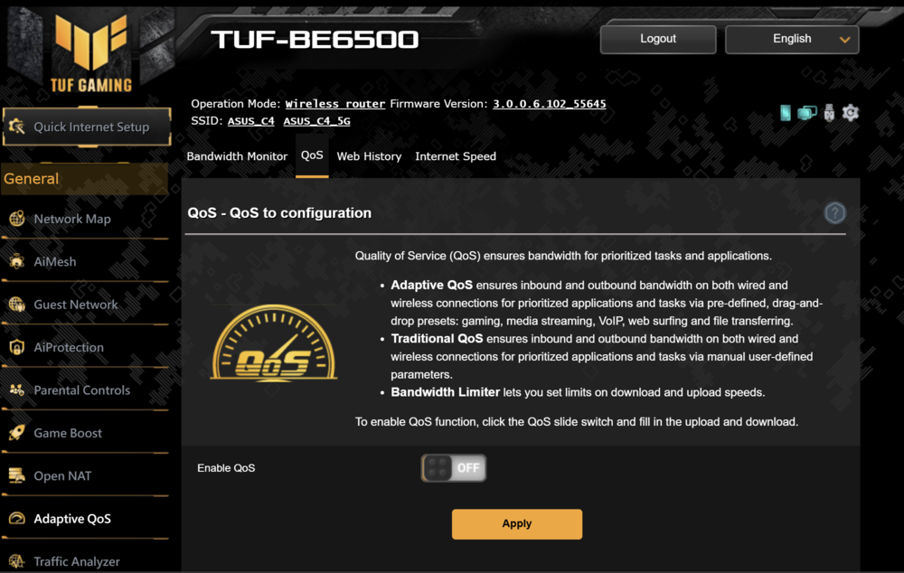 ASUS TUF Ganing BE6500 