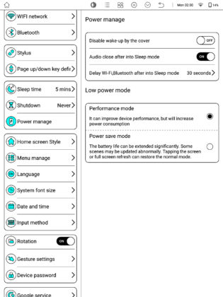 Bigme B1051 settings