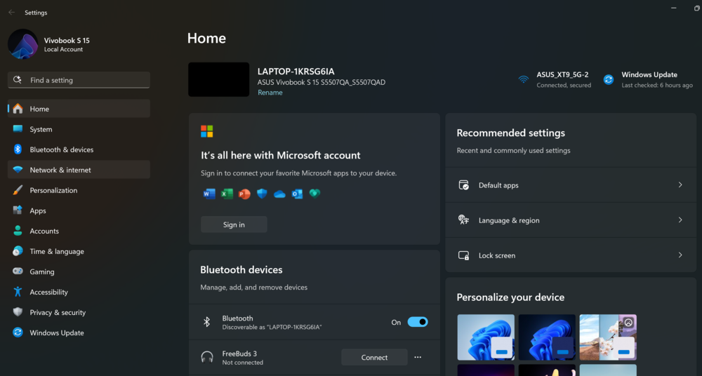 Network Settings Network Settings