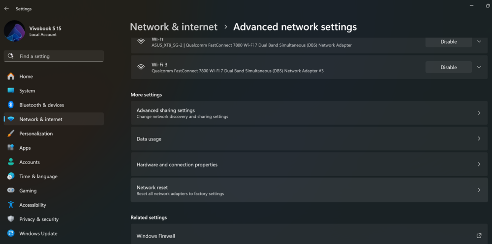 Network Settings Network Settings