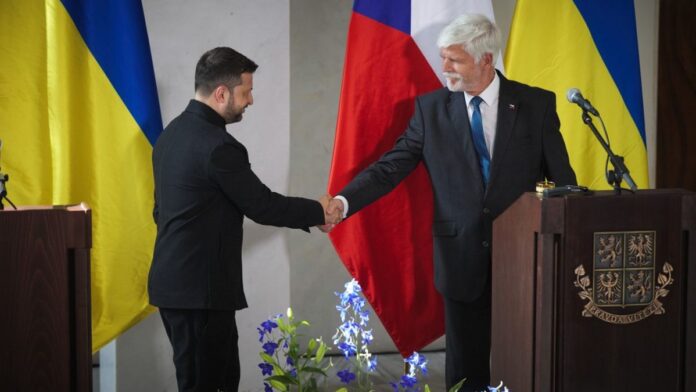 Volodymyr Zelenskyy and Petr Pavel Volodymyr Zelenskyy and Petr Pavel