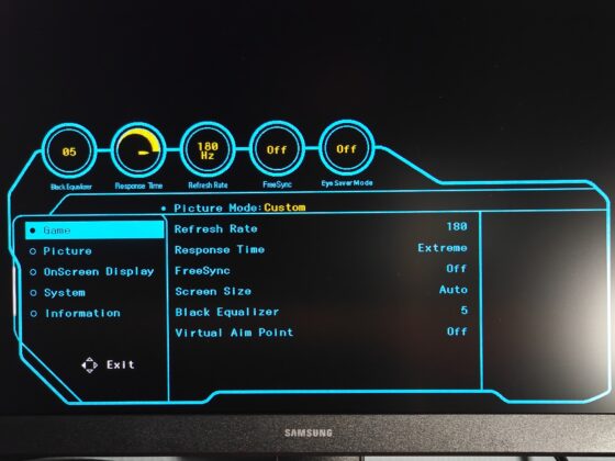 Samsung Odyssey G3 G30D monitor settings
