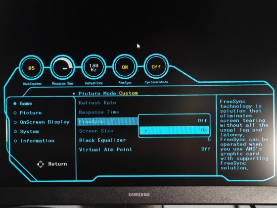 Samsung Odyssey G3 G30D monitor settings