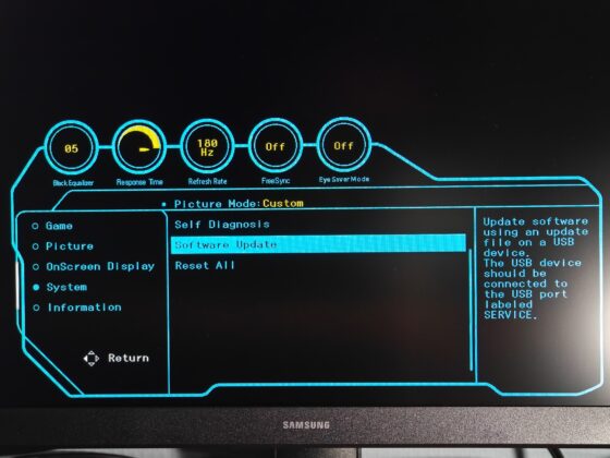 Samsung Odyssey G3 G30D menu