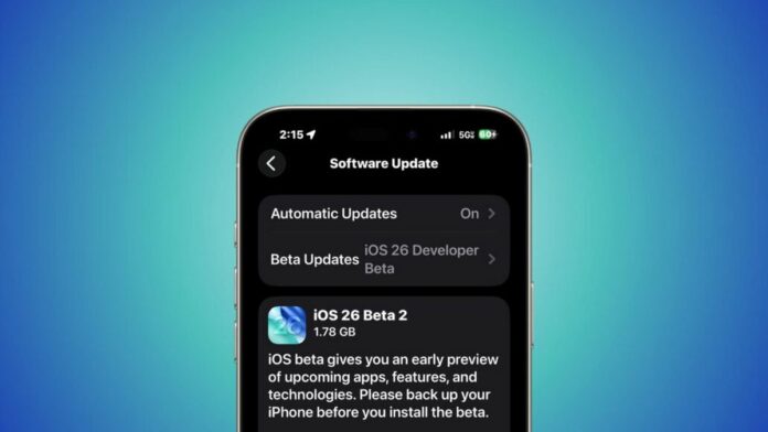 iOS 26 Beta 2